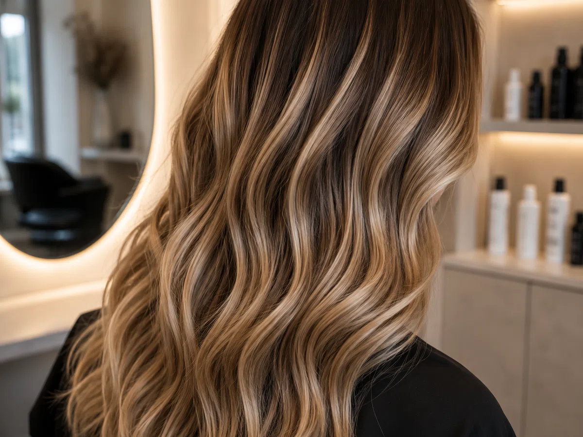 Close-up einer soften Balayage mit natürlichen Übergängen