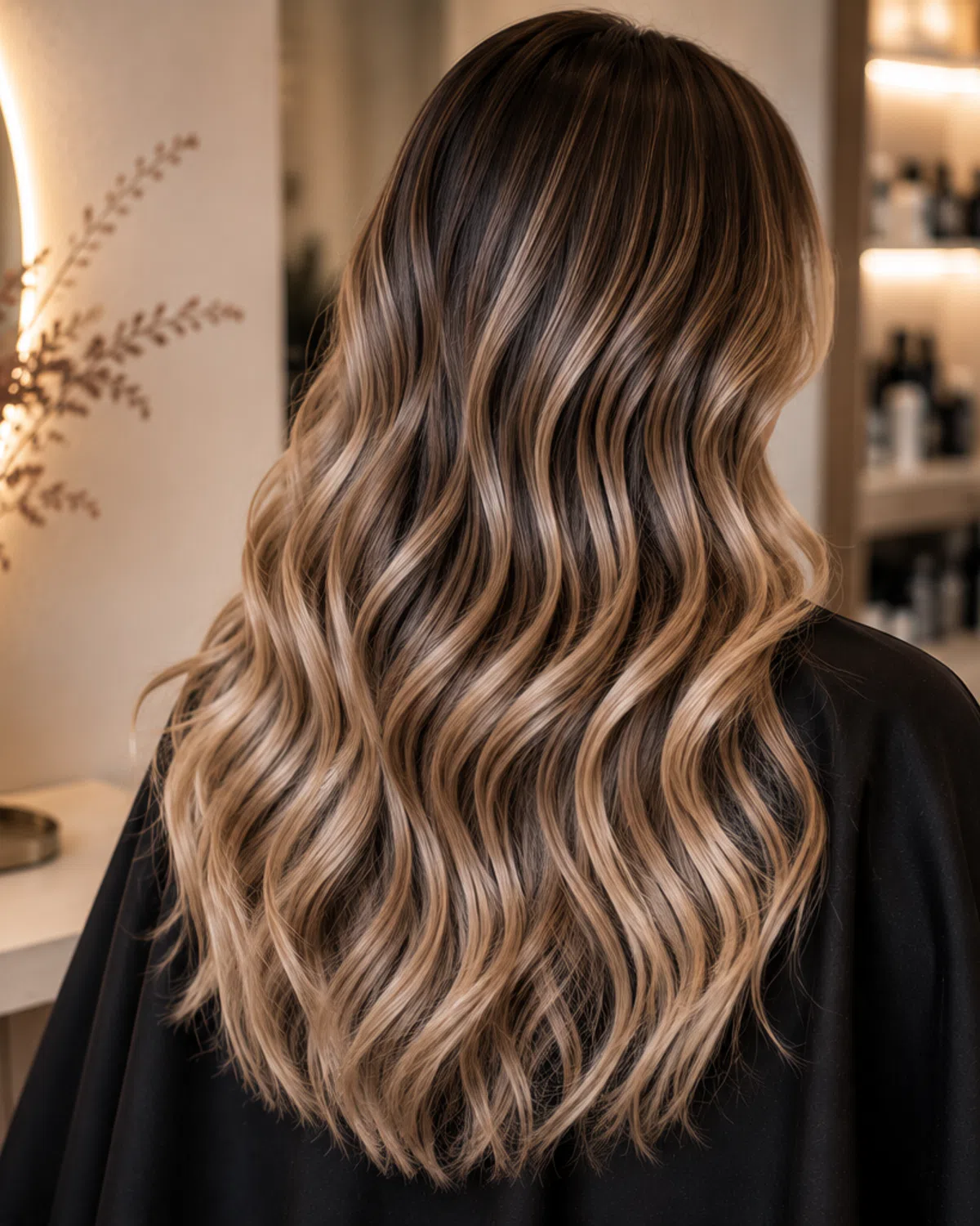 Soft Waves Finish in warmer Salonbeleuchtung
